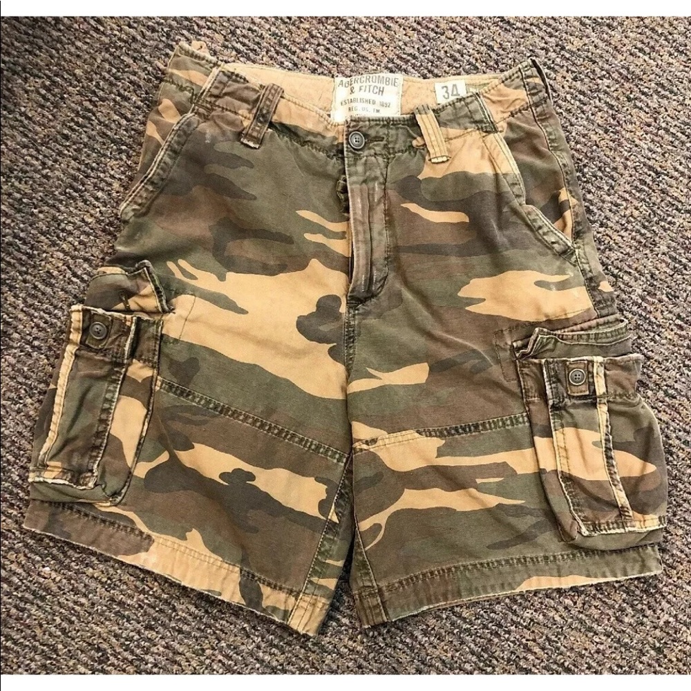 Abercrombie Fitch Military Camo Cargo Shorts 34